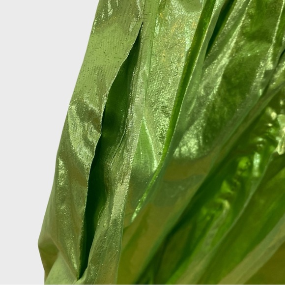 Batsheva NWT Metallic Green Ruffled Mini Dress with Pockets Size 2 - Picture 7 of 11